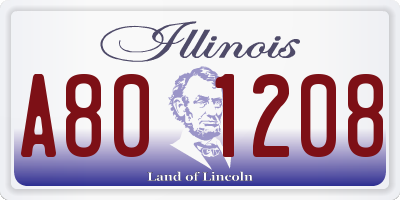 IL license plate A801208