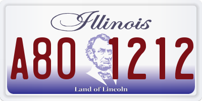 IL license plate A801212