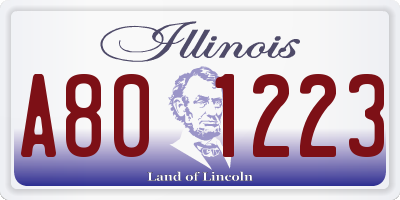 IL license plate A801223