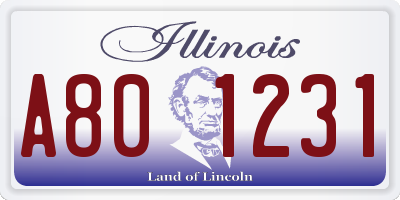 IL license plate A801231