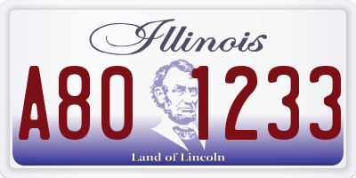 IL license plate A801233