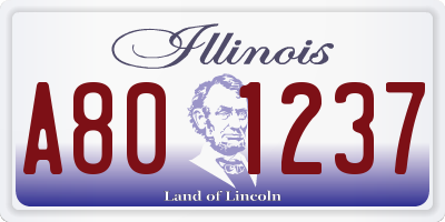 IL license plate A801237