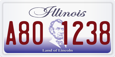 IL license plate A801238