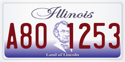 IL license plate A801253