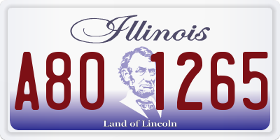 IL license plate A801265