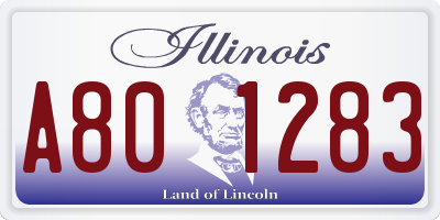 IL license plate A801283
