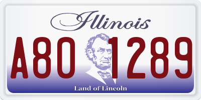 IL license plate A801289