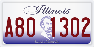 IL license plate A801302