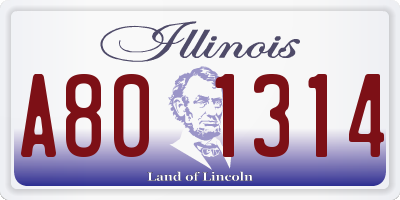 IL license plate A801314
