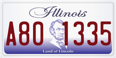 IL license plate A801335