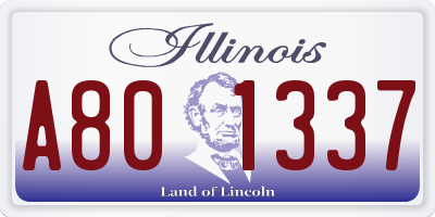 IL license plate A801337