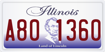 IL license plate A801360