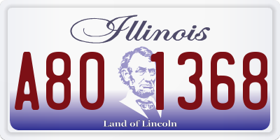 IL license plate A801368