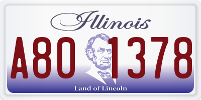 IL license plate A801378