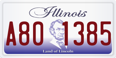 IL license plate A801385