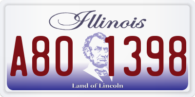 IL license plate A801398