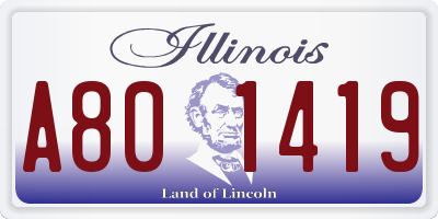 IL license plate A801419
