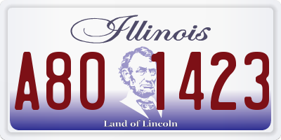 IL license plate A801423