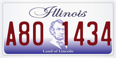 IL license plate A801434