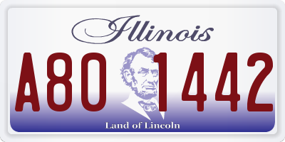 IL license plate A801442