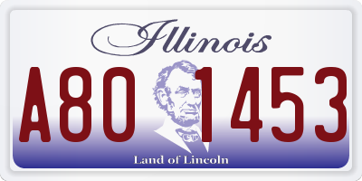 IL license plate A801453