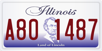 IL license plate A801487