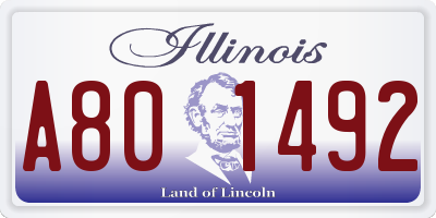 IL license plate A801492