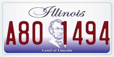 IL license plate A801494