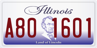 IL license plate A801601