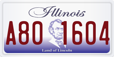 IL license plate A801604