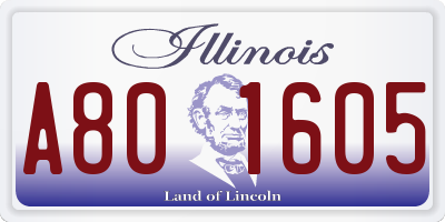 IL license plate A801605