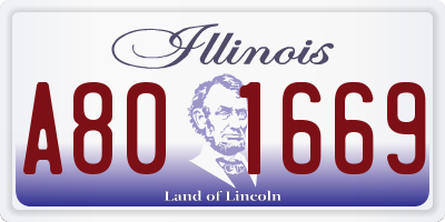 IL license plate A801669