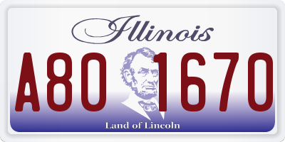 IL license plate A801670