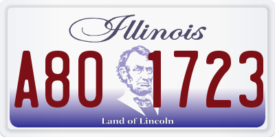IL license plate A801723