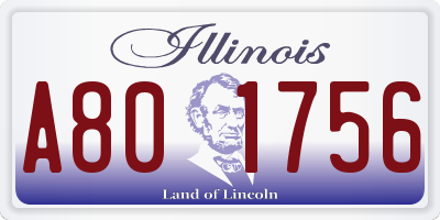 IL license plate A801756