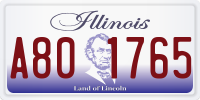 IL license plate A801765