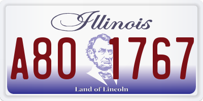 IL license plate A801767