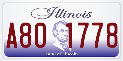 IL license plate A801778