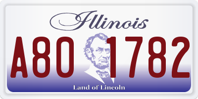 IL license plate A801782