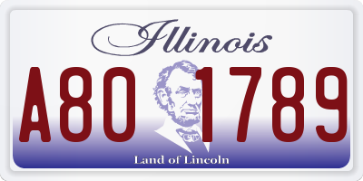 IL license plate A801789
