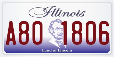 IL license plate A801806