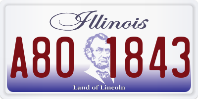 IL license plate A801843