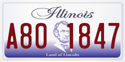 IL license plate A801847