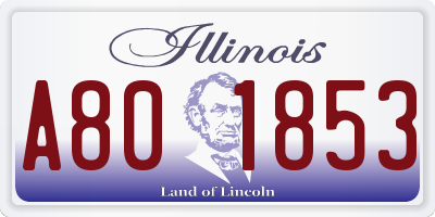 IL license plate A801853