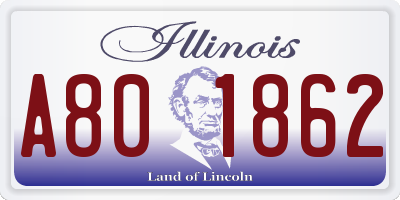 IL license plate A801862