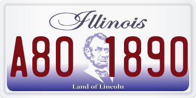 IL license plate A801890