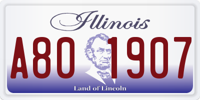 IL license plate A801907