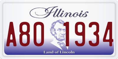 IL license plate A801934