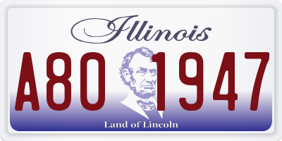 IL license plate A801947