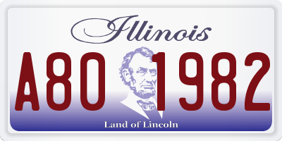 IL license plate A801982
